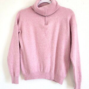 Charter Club 100% Cashmere Women's Quarter-Zip Sweater Soft Pink VTG Size S